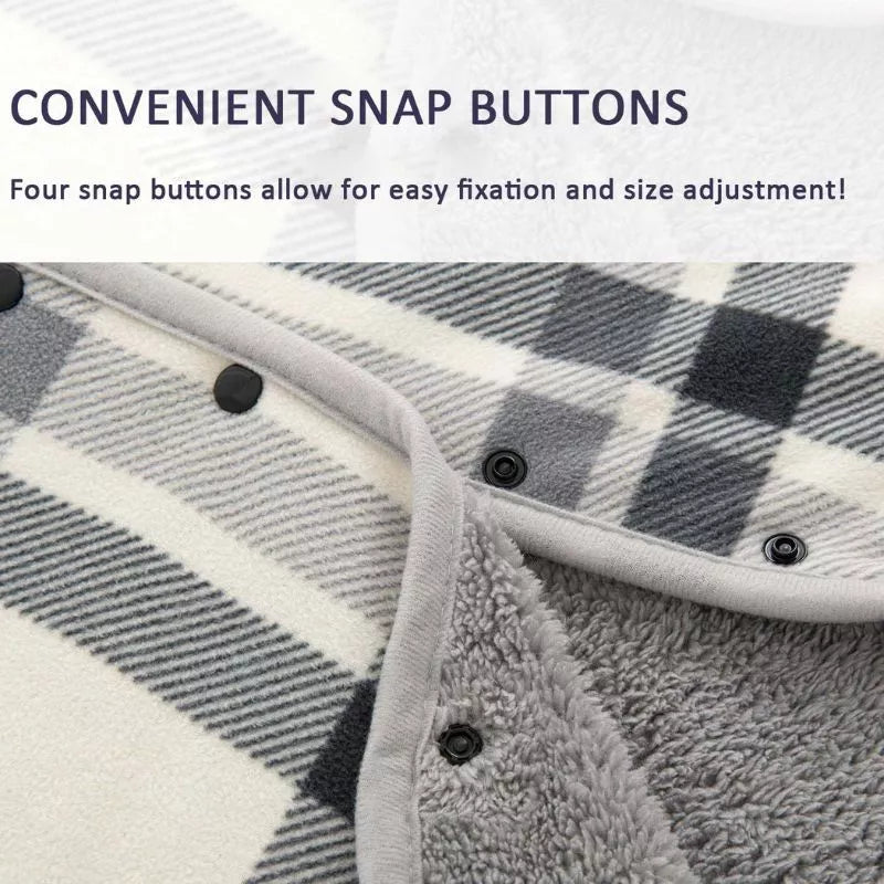 Blanket Fleece Wearable Comfy Poncho Throw with Buttons Plush Kumot Cotton Blanket