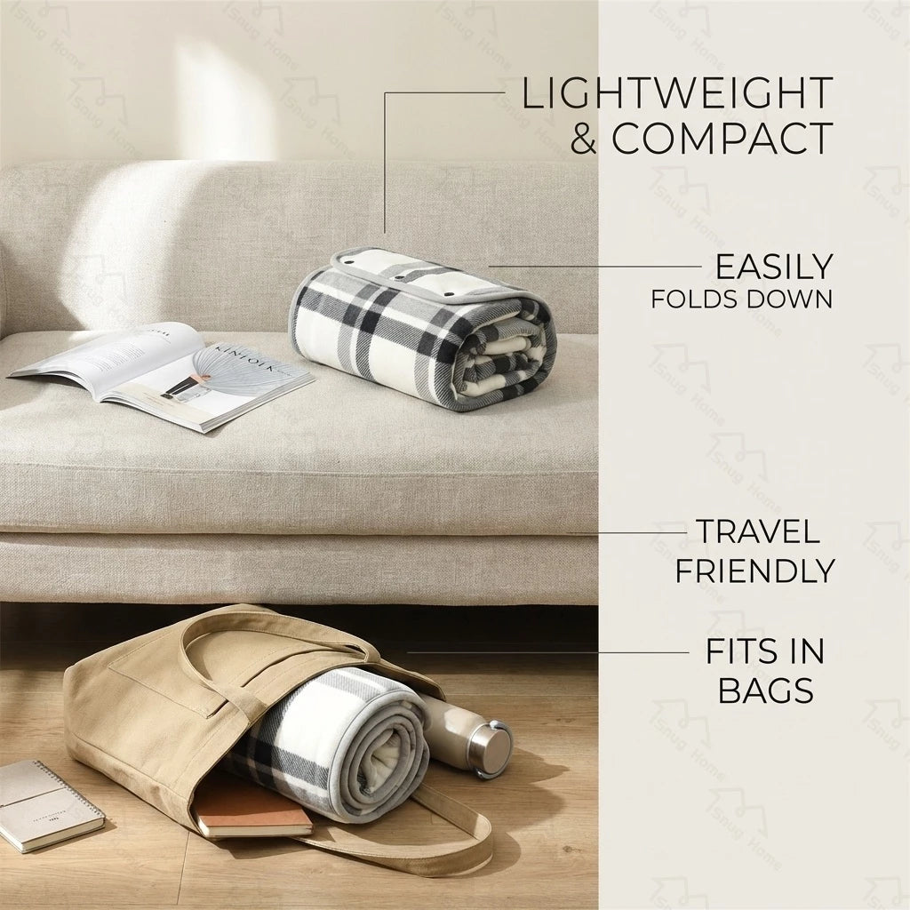 Blanket Fleece Wearable Comfy Poncho Throw with Buttons Plush Kumot Cotton Blanket